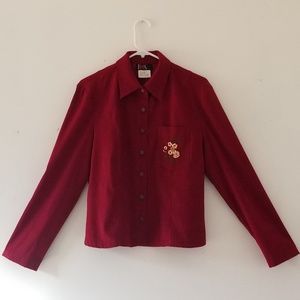 Vintage Burgundy Embroidery blazer/jacket